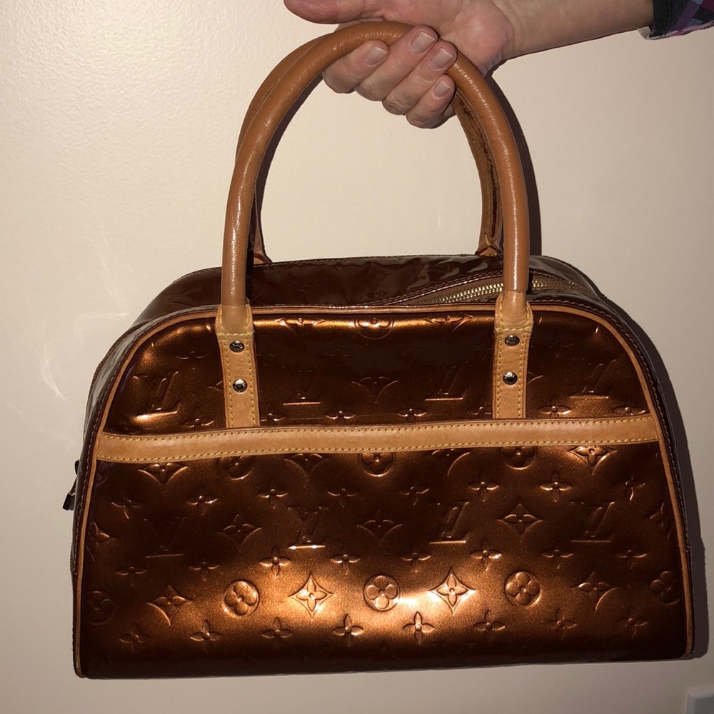 Louis Vuitton Gold Patent Leather Handbag